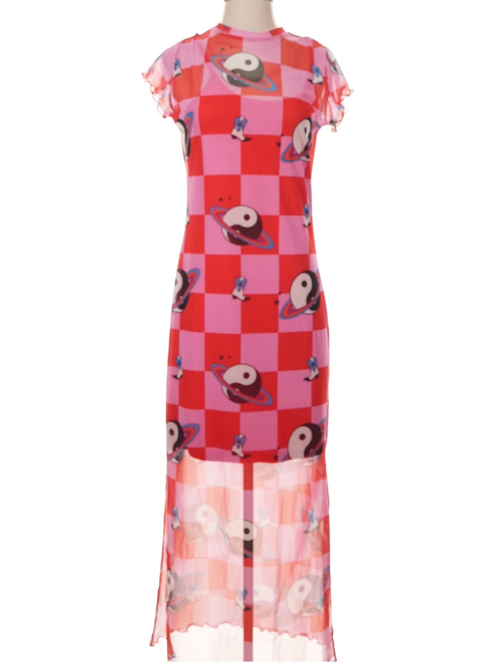 Dressed in Lala Mad About You Mesh Dress + Slip in Cosmic Cowgirl - Picture 3 of 8